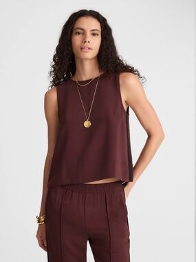 NWT Madewell Shell Tank top Size X-Small in Chocolate Raisin - NY861